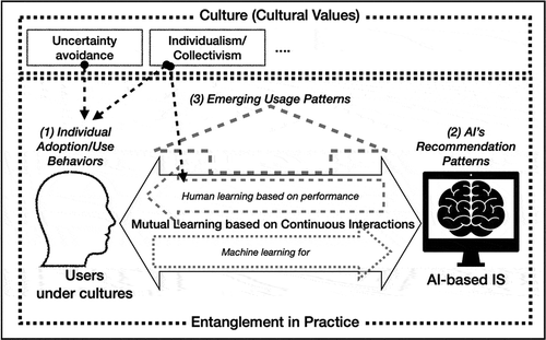 Figure 1. Role of cultural influences on mutual learning and emerging usage patterns.