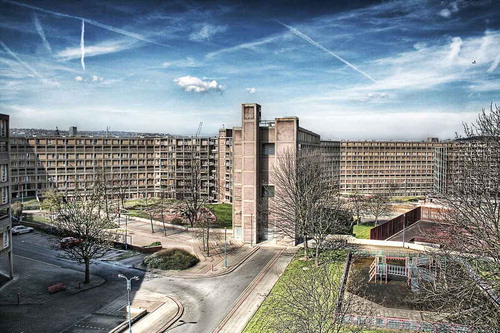 Figure 5. Jack Lynn and Ivor Smith (coord. J.L. Womersley)—Park Hill, Sheffield (1957–1961)—in www.sheffield.gov.uk (accessed 8 August 2018). Photo by Paolo Margari