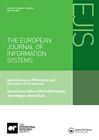 Cover image for European Journal of Information Systems, Volume 27, Issue 3, 2018