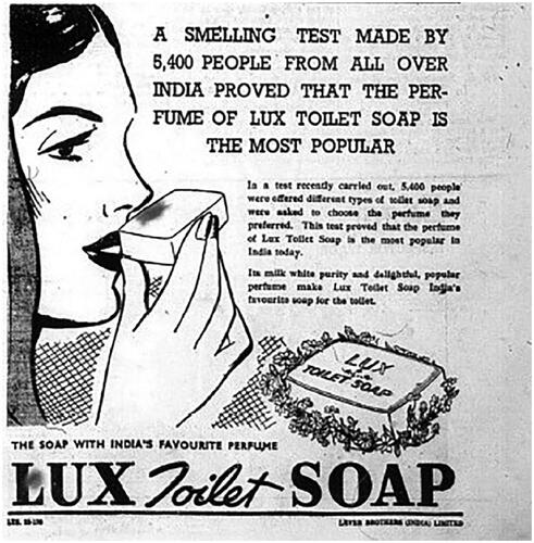 Figure 3. Advertisement for Lux soap (Oct. 1940). Source: The Bombay Chronicle (Bombay) (4 Oct. 1940), p. 9, Centre for South Asian Studies, Cambridge, UK.