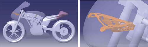 Figure 7. CAD model of the motorbike with the final spider assembled.