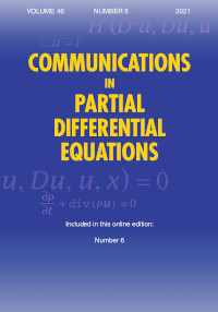 Cover image for Communications in Partial Differential Equations, Volume 46, Issue 6, 2021