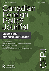 Cover image for Canadian Foreign Policy Journal, Volume 22, Issue 2, 2016