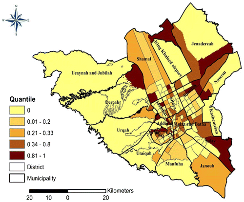 Figure 4. Percentage of public health facilities in each district.