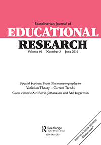 Cover image for Scandinavian Journal of Educational Research, Volume 60, Issue 3, 2016