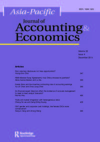 Cover image for Asia-Pacific Journal of Accounting & Economics, Volume 22, Issue 4, 2015
