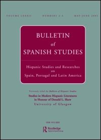 Cover image for Bulletin of Spanish Studies, Volume 81, Issue 6, 2004