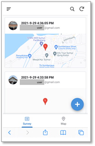Figure 9. User interface of the mobile GIS-based web app.