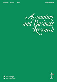 Cover image for Accounting and Business Research, Volume 49, Issue 7, 2019