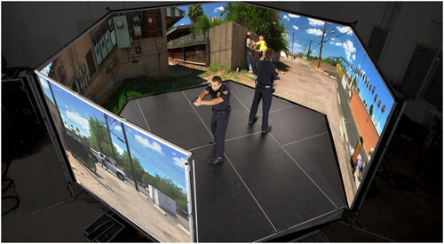 Figure 3. VirTra V-300 shooting simulator. Note. This image is the property of VirTra (www.virtra.com).