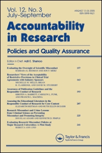 Cover image for Accountability in Research, Volume 24, Issue 5, 2017