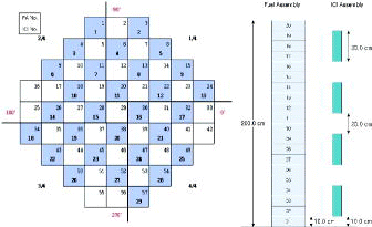 Figure 8. Simulated incore detector configuration and installed position. Source: Author.