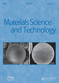 Cover image for Materials Science and Technology, Volume 33, Issue 6, 2017
