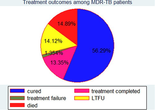 Figure 2 Treatment outcomes among MDR-TB patients in North West Ethiopia, September 2010 to July 2020.