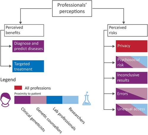 Figure 1. Benefits and risks perceived by Australian professionals across the clinical genomics system.