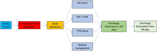 Figure 1. Model diagram.Abbreviations: MT, mechanical thrombectomy; rtPA, recombinant tissue-type plasminogen.