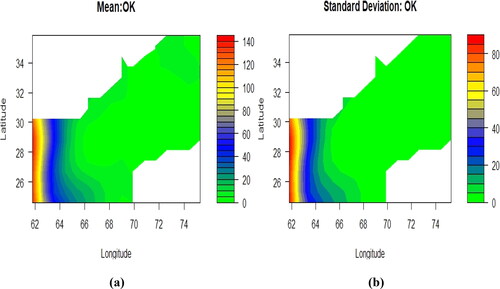 Fig. 7. Spatial interpolation and associated prediction error for parameter β.