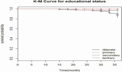 Figure 3. Kaplan-Meier of educational status