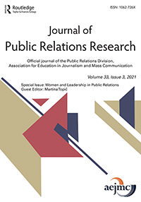 Cover image for Journal of Public Relations Research, Volume 33, Issue 3, 2021