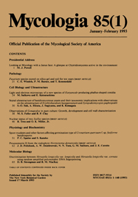 Cover image for Mycologia, Volume 85, Issue 1, 1993