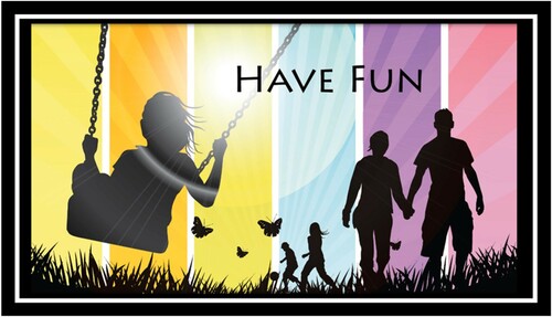 Figure 2 . ‘Have Fun’ image from TV screen in entryway.