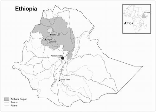 1 Four case locations in Ethiopia (note: no scale)