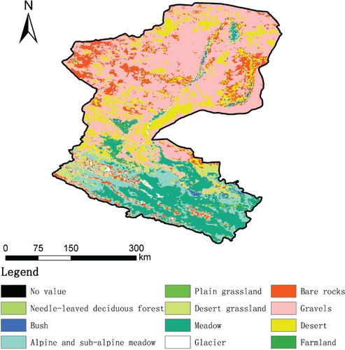 FIGURE 3. Land cover types of the Heihe River Basin in western China.