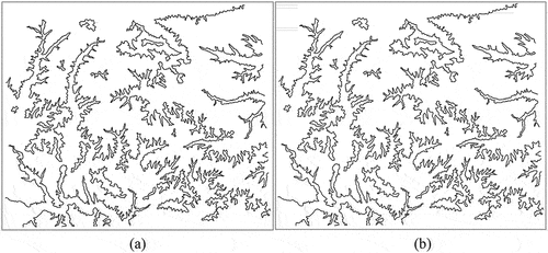 Figure 13. Simplification results of contours. (a) Source contours. (b) Simplified results.