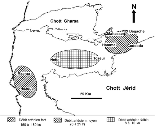 Fig. 5 Carte piézomètrique du CI du Jérid.