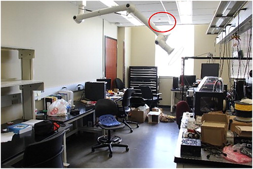 Fig 10. Return air grille location in research lab.