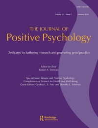 Cover image for The Journal of Positive Psychology, Volume 13, Issue 1, 2018