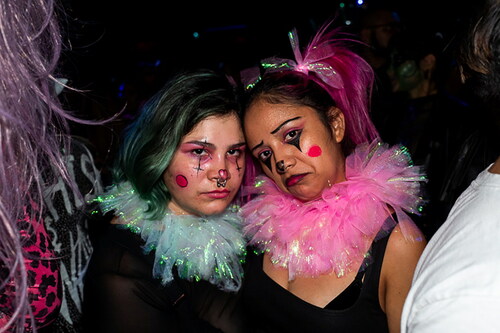Vikki Gutman & Audrey Silvestre, Club Scum Halloween party, Montebello, 2019. Photograph by Judy Ornelas Sisneros.