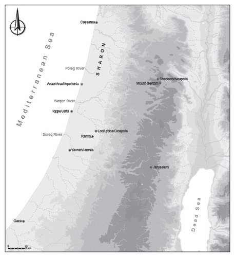 Fig. 1: Arsur: location map (drawn by Itamar Ben-Ezra)