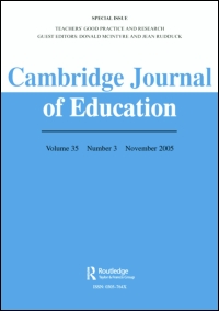 Cover image for Cambridge Journal of Education, Volume 31, Issue 3, 2001