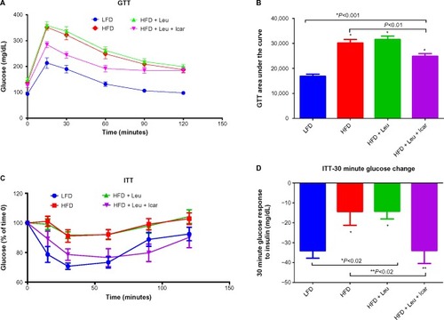 Figure 7 Leu and Icar combination improves insulin sensitivity in DIO-mice.