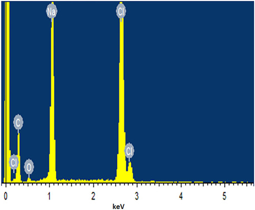 Figure 5 EDX spectra of selected niosomal formulation F10.