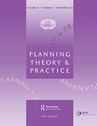 Cover image for Planning Theory & Practice, Volume 20, Issue 4, 2019