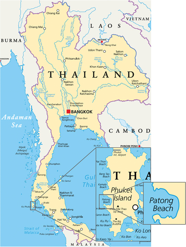 Figure 1. Map of the location of Patong, Phuket Island, Thailand and the Andaman Sea.