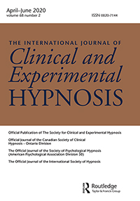 Cover image for International Journal of Clinical and Experimental Hypnosis, Volume 68, Issue 2, 2020