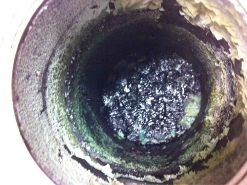 Figure 2. Corroded Parr bomb in Al-Mg-CH3Cl reaction.