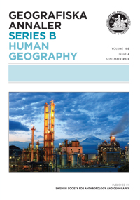 Cover image for Geografiska Annaler: Series B, Human Geography, Volume 105, Issue 3, 2023