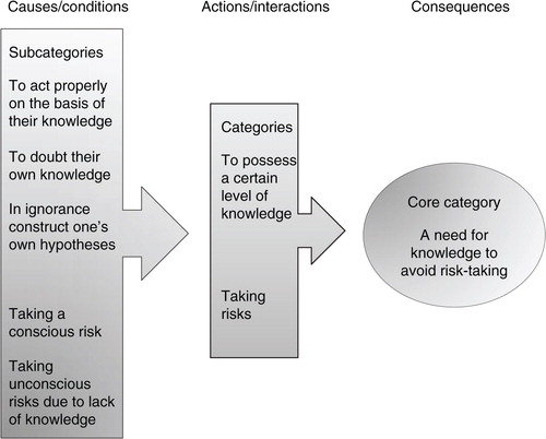 Figure 2.  Subcategories, categories, and core category (constructed by the main author, 2016).