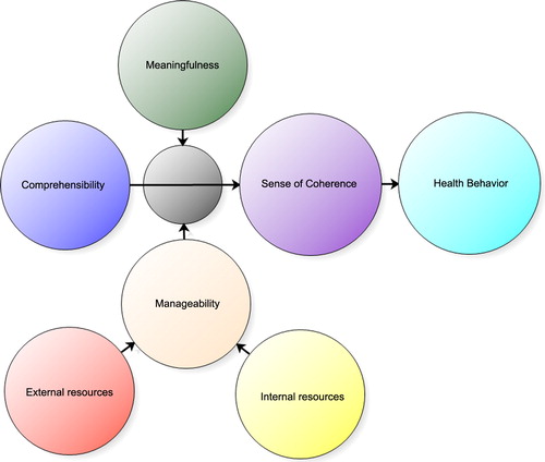 Figure 2. Lapinlahti 2005 study: Assessment of Sense of Coherence, its elements and their relationship in 43 interviewees. NVivo 7 software was used for coding and categorizing the findings.
