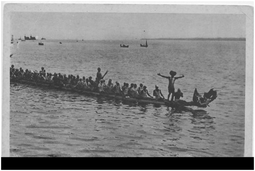 Figure 5 George Goethe postcard: Canoe racing at Douala. (Zeitlyn personal collection)