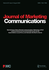 Cover image for Journal of Marketing Communications, Volume 28, Issue 5, 2022
