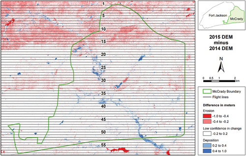 Figure 3. Numeric order of flightlines in the 2015 post-event collection mission shown geographically over the MTC.