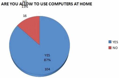 Figure 4. Are you allowed to use ICT facilities at home and other places?