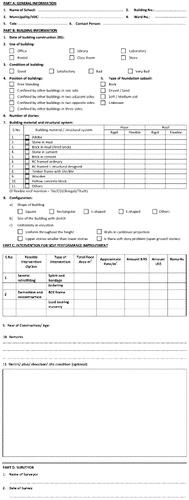 Figure 4. A model questionnaire used in the assessment of school buildings.