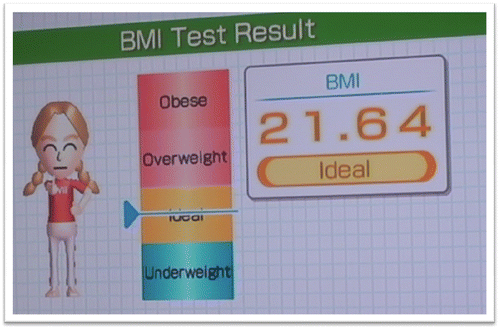 Figure 1. An illustration of the BMI-value (Animation Wii Fit gameplay).
