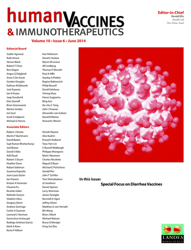 Figure 2. Cover of Human Vaccines & Immunotherapeutics Volume 10, Issue 6.